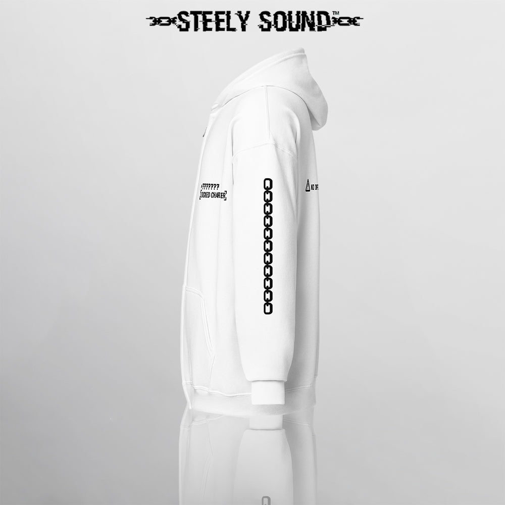 LOCKED CHARACTER - White Zip Hoodie 2.0