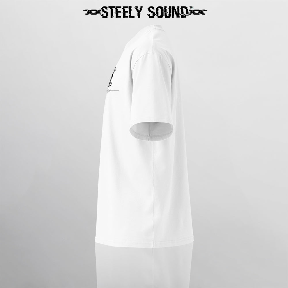 TAGGED25 STEELY SOUND - White Oversized Tee