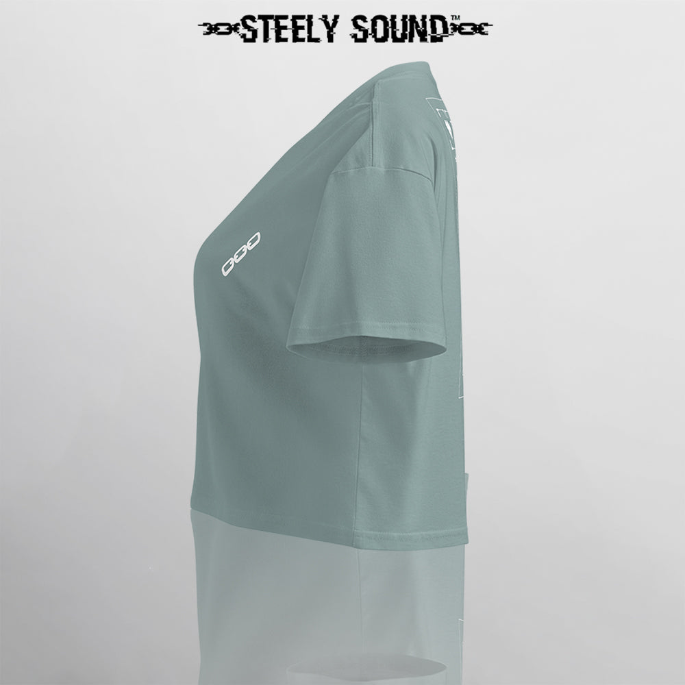 INSTRUCTIONS - STEELY SOUND Mineral Green Cropped Tee