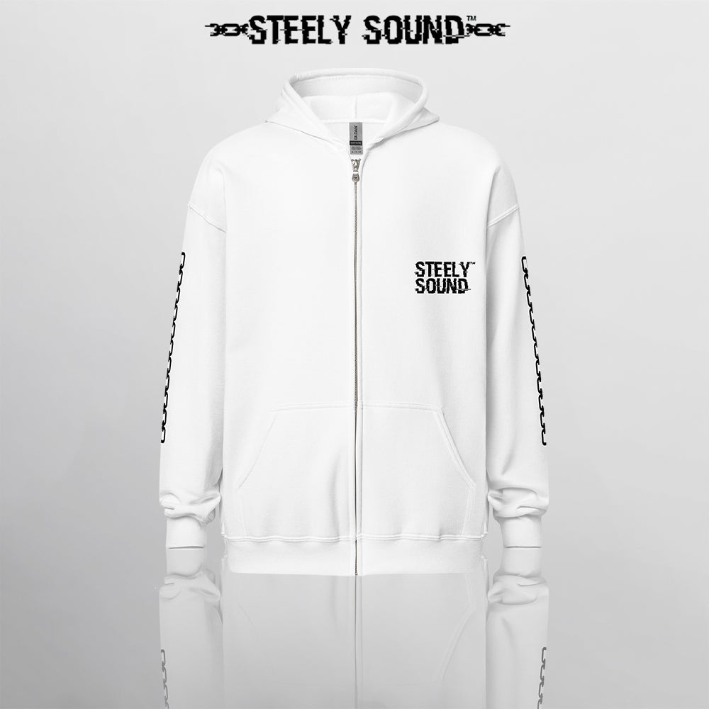 LOCKED CHARACTER - White Zip Hoodie OG