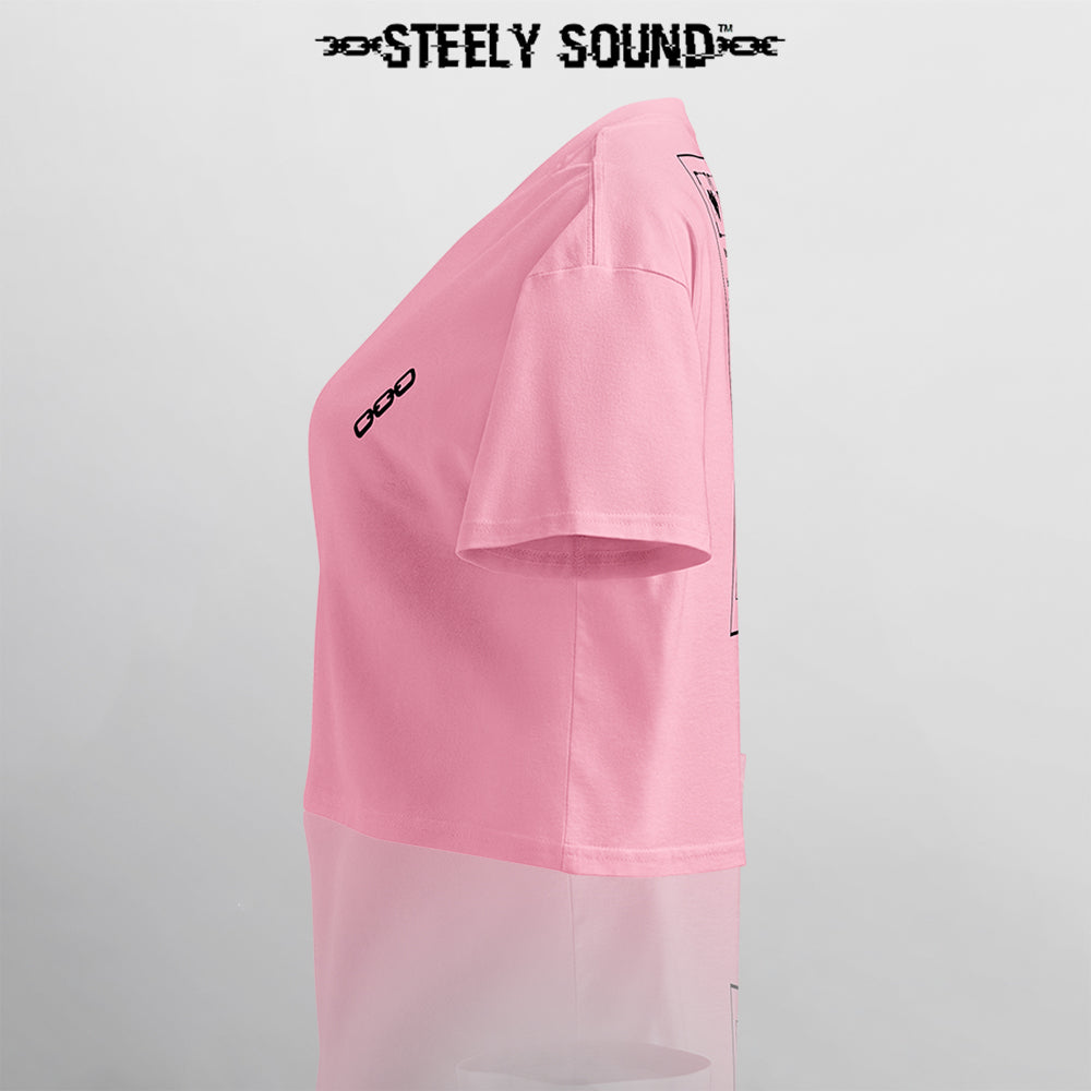 INSTRUCTIONS - STEELY SOUND Pink Cropped Tee
