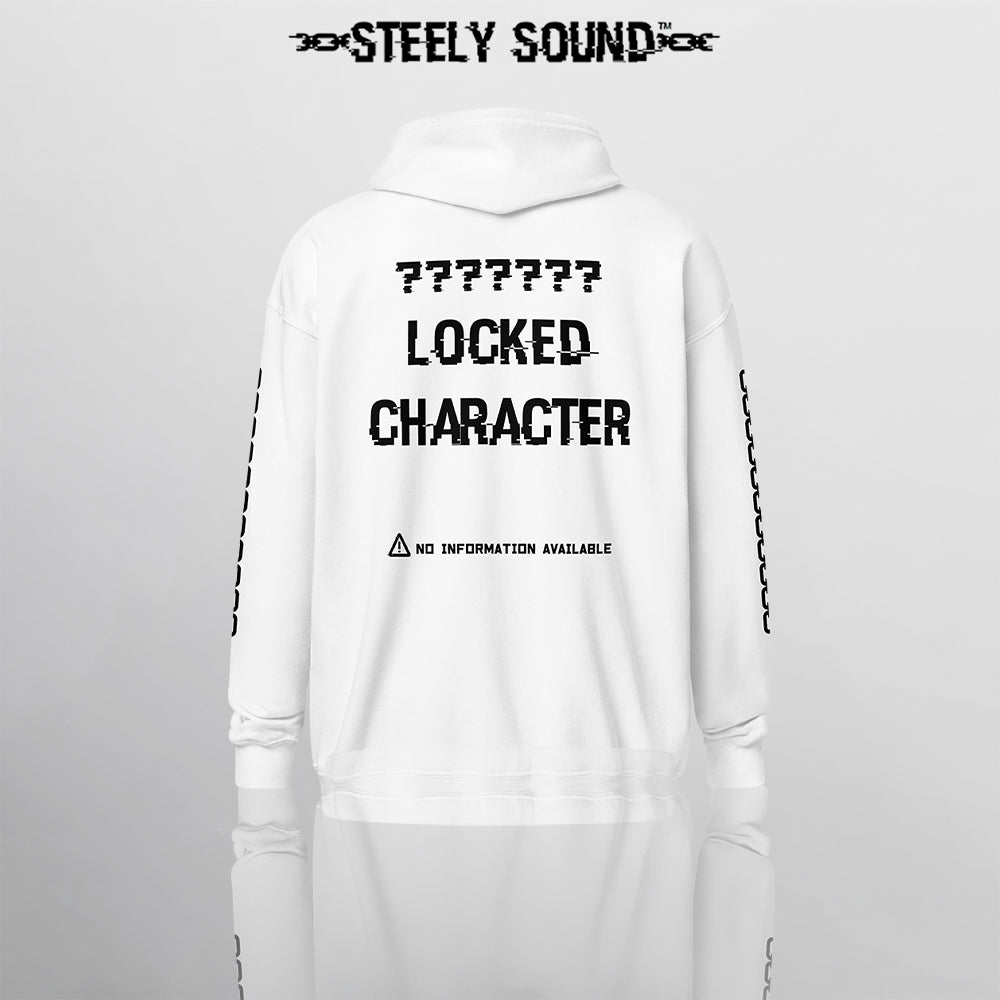 LOCKED CHARACTER - White Zip Hoodie OG