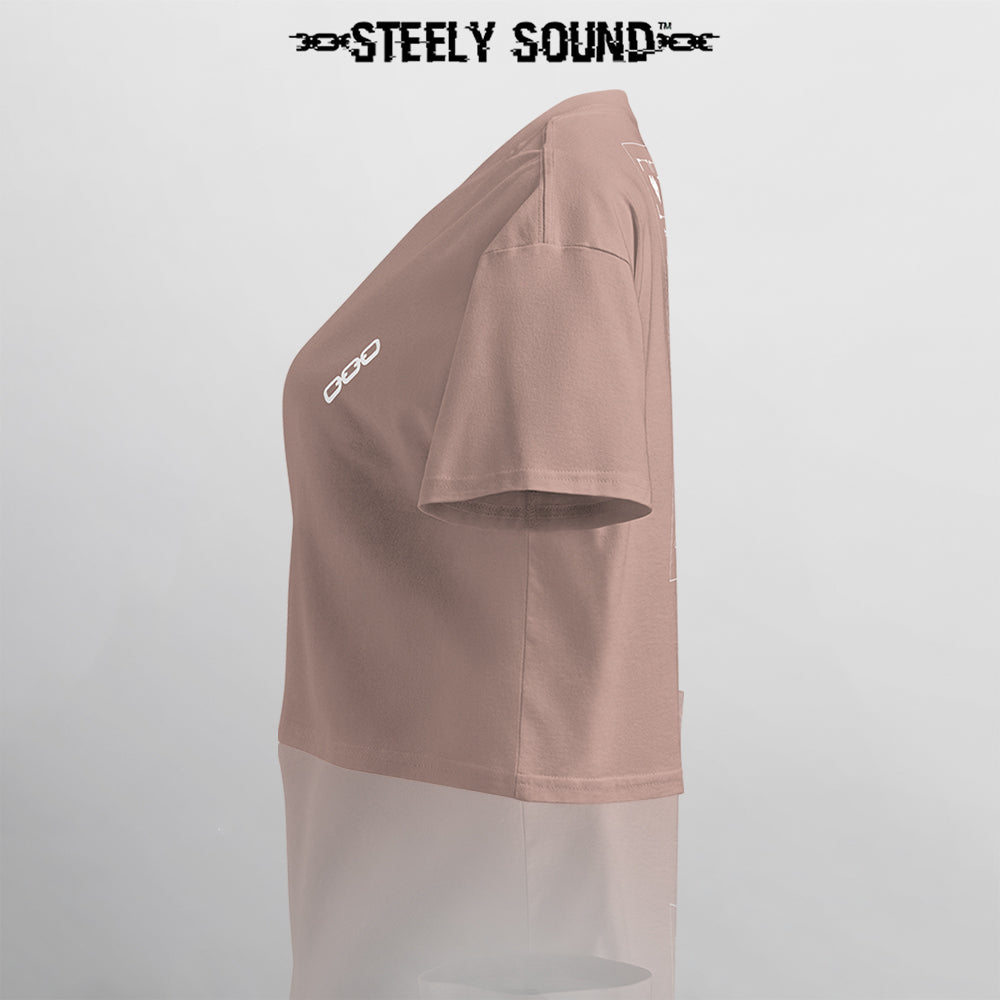 INSTRUCTIONS - STEELY SOUND Heather Pink Cropped Tee