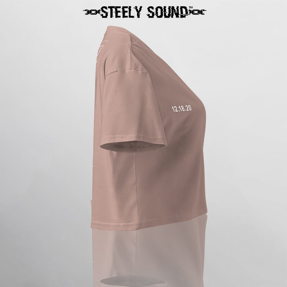 INSTRUCTIONS - STEELY SOUND Heather Pink Cropped Tee