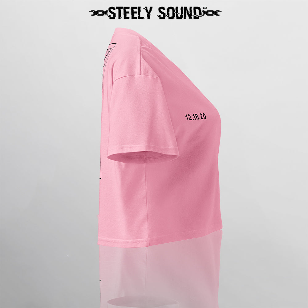 INSTRUCTIONS - STEELY SOUND Pink Cropped Tee