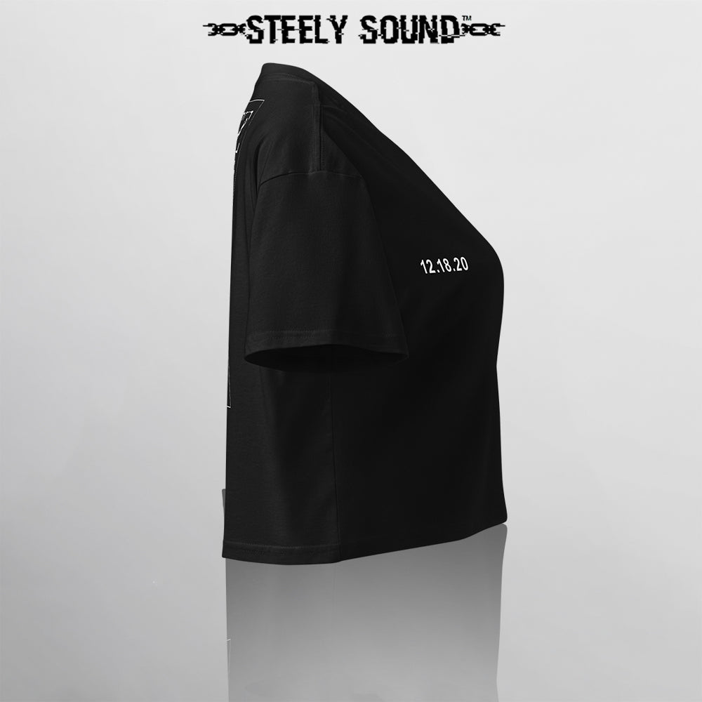 INSTRUCTIONS - STEELY SOUND Black Cropped Tee