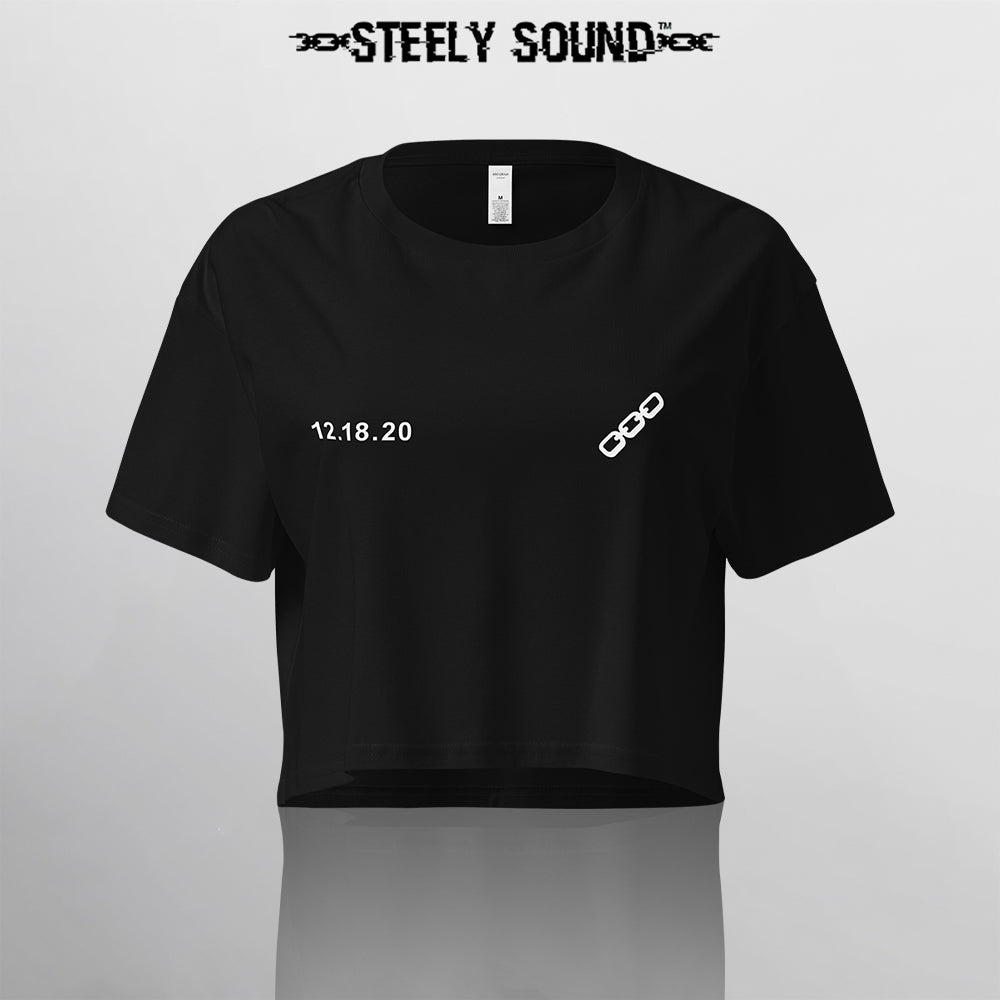 INSTRUCTIONS - STEELY SOUND Black Cropped Tee