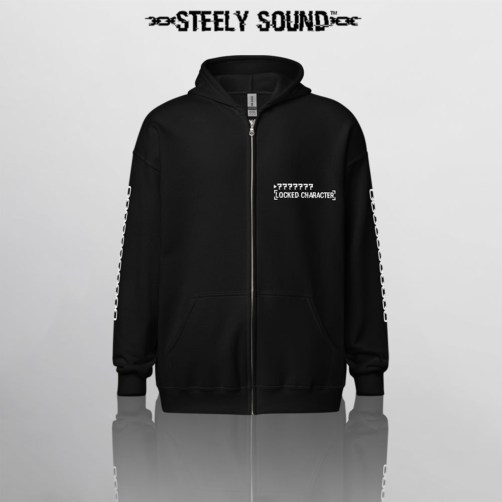 LOCKED CHARACTER - Black Zip Hoodie 2.0