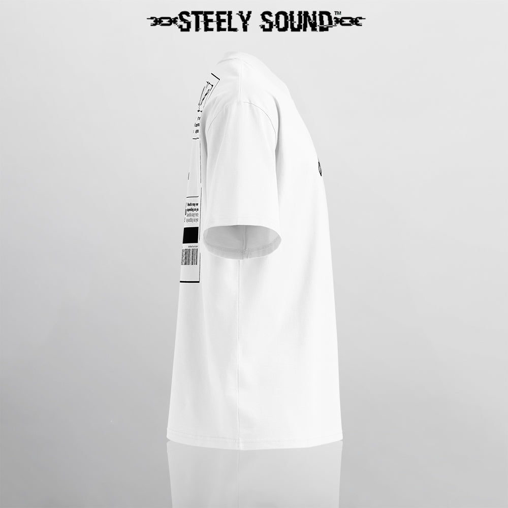 INSTRUCTIONS - STEELY SOUND White Oversized Tee