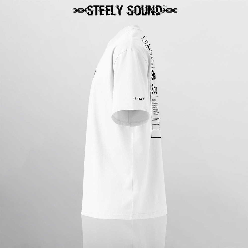 INSTRUCTIONS - STEELY SOUND White Oversized Tee