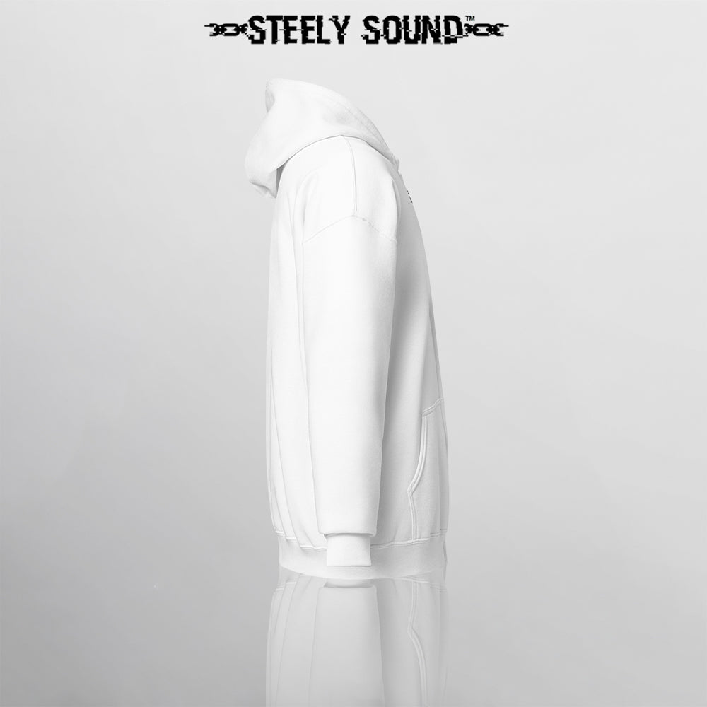 THAT STEELY SOUND - White Zip Hoodie