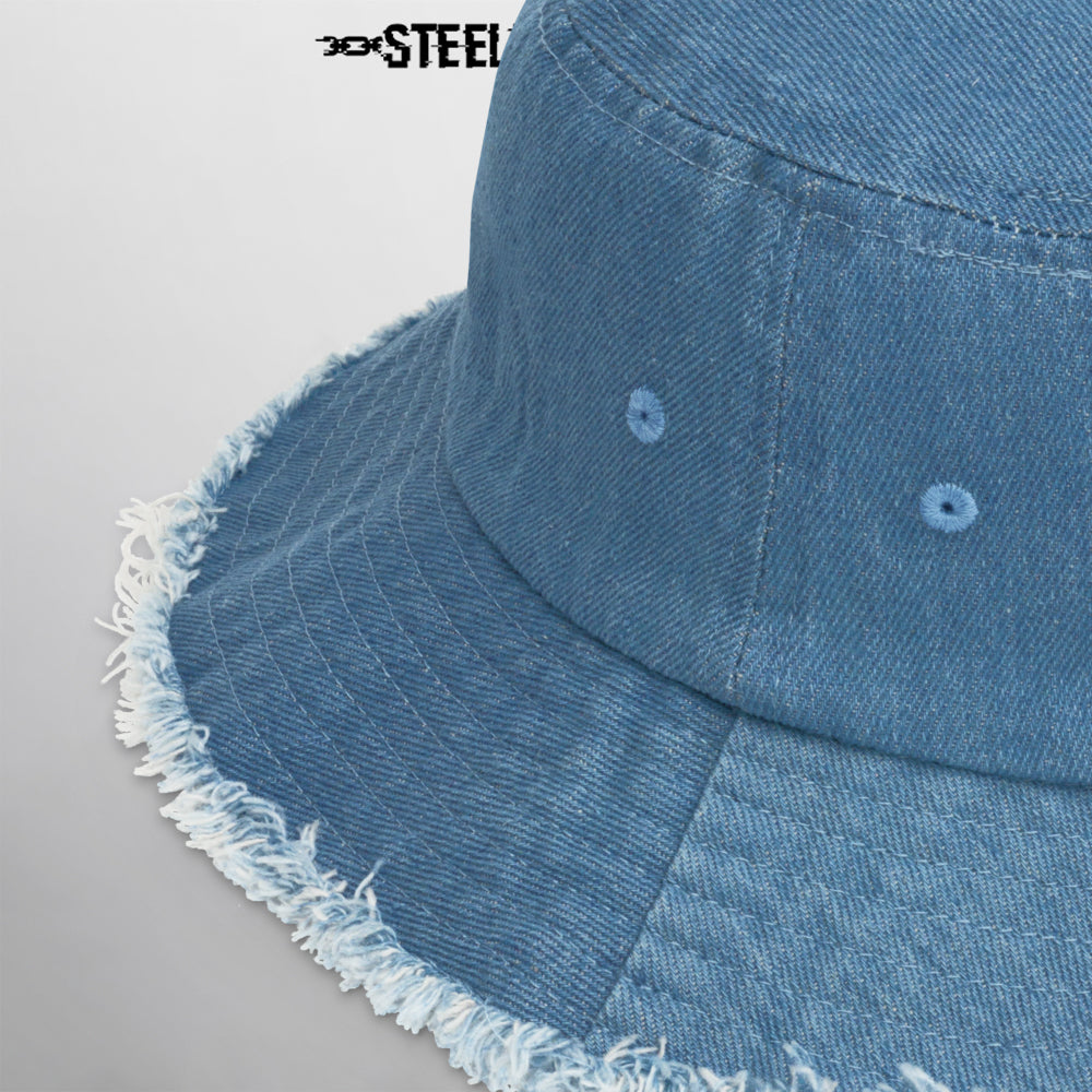 THAT STEELY SOUND - Distressed Light Denim Bucket Hat