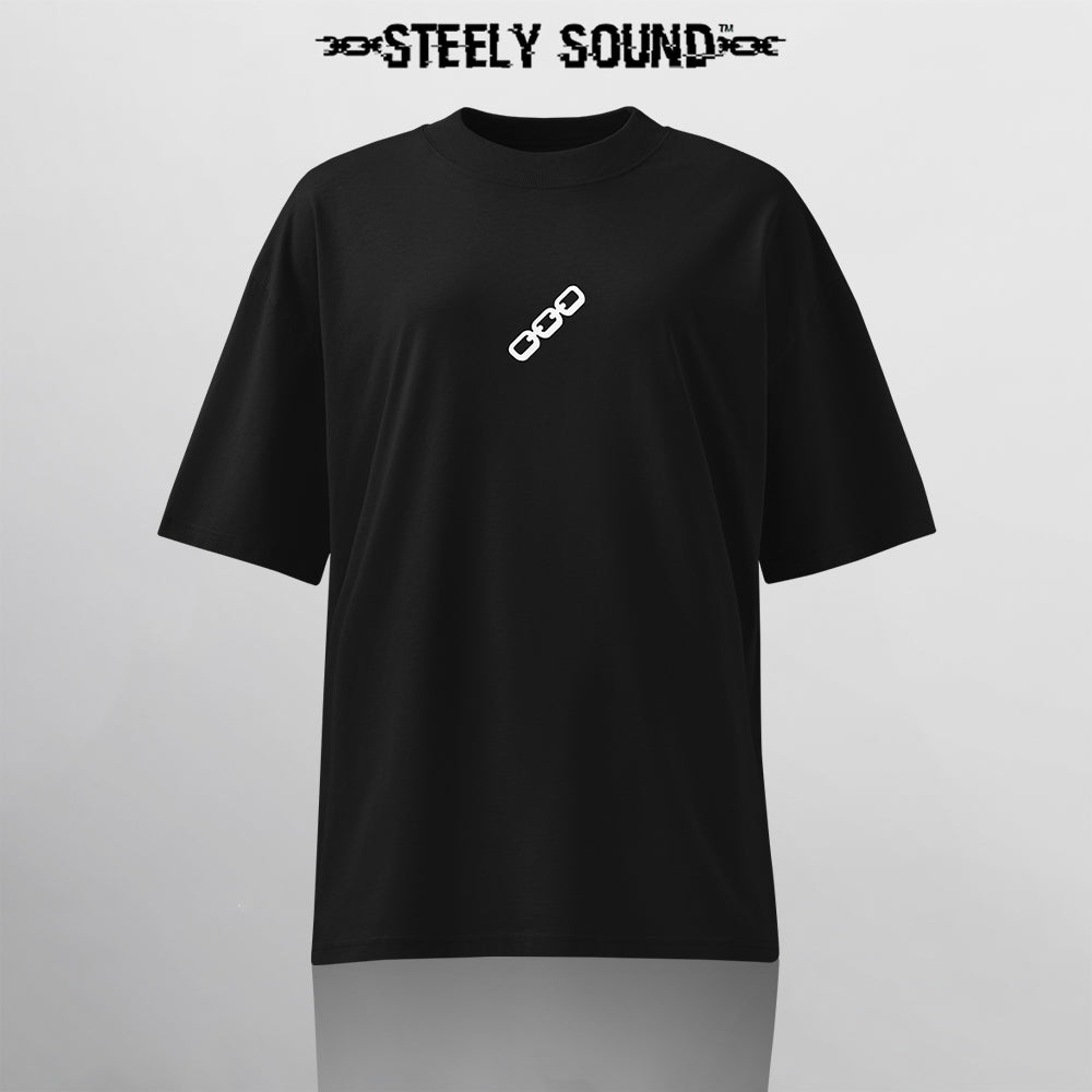INSTRUCTIONS - STEELY SOUND Black Oversized Tee