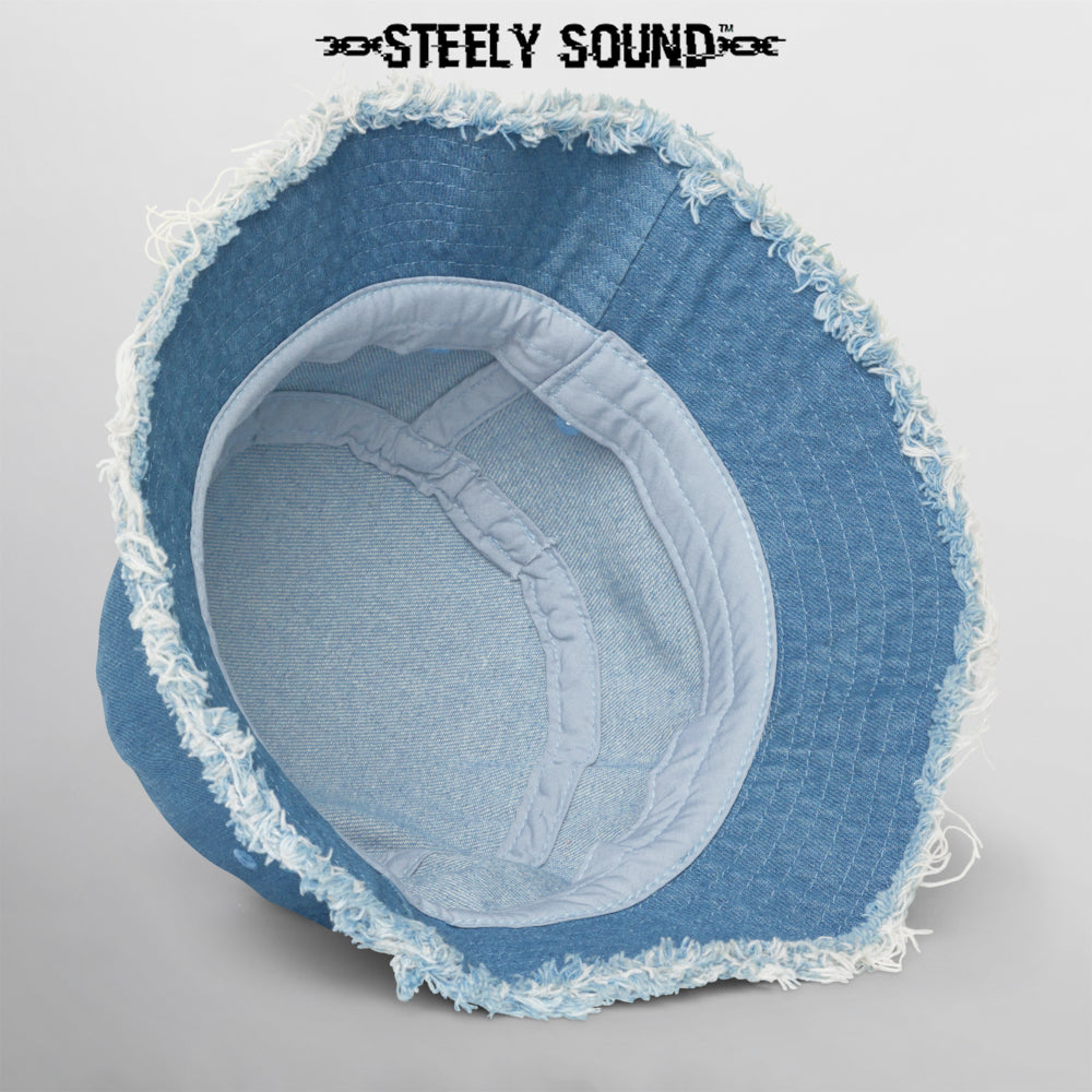 THAT STEELY SOUND - Distressed Light Denim Bucket Hat