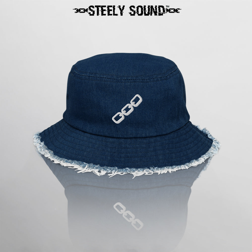 THAT STEELY SOUND - Distressed Dark Denim Bucket Hat