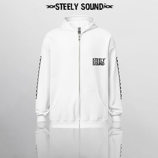 LOCKED CHARACTER - White Zip Hoodie OG