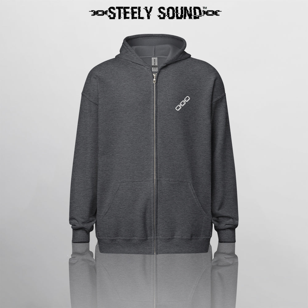 THAT STEELY SOUND - Dark Heather Zip Hoodie