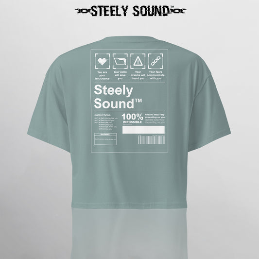 INSTRUCTIONS - STEELY SOUND Mineral Green Cropped Tee