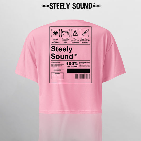 INSTRUCTIONS - STEELY SOUND Pink Cropped Tee