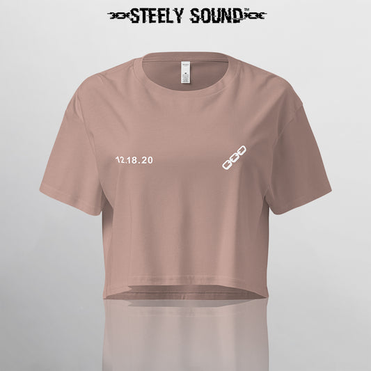 INSTRUCTIONS - STEELY SOUND Heather Pink Cropped Tee