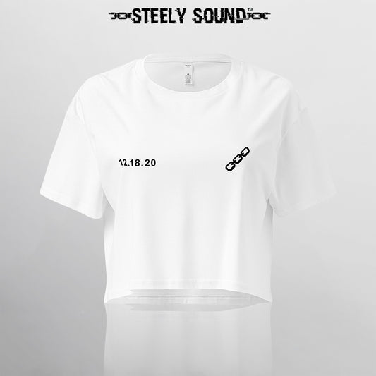 INSTRUCTIONS - STEELY SOUND White Cropped Tee