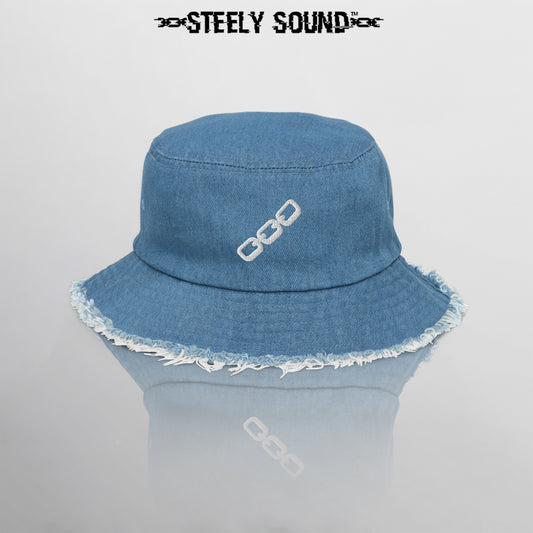 THAT STEELY SOUND - Distressed Light Denim Bucket Hat