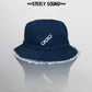 THAT STEELY SOUND - Distressed Dark Denim Bucket Hat