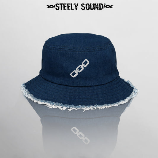 THAT STEELY SOUND - Distressed Dark Denim Bucket Hat