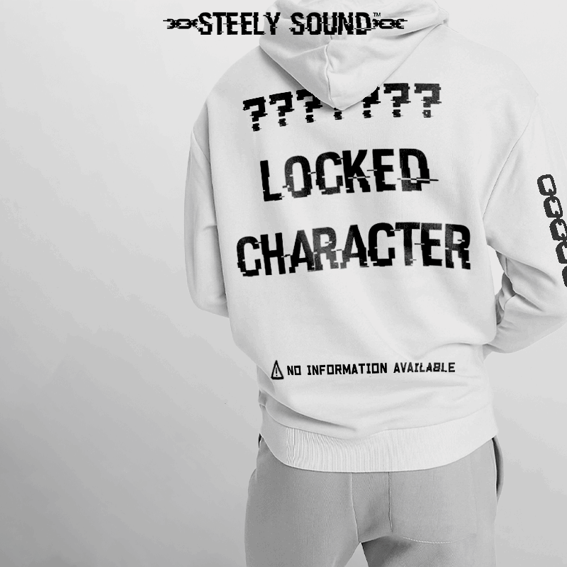 LOCKED CHARACTER - White Hoodie